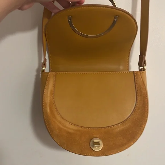 Zara Suede Bag Gold Ring Chloe Bag Carmel Tan Leather Suede Satchel Crossbody - Picture 3 of 7